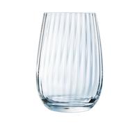 ARCOROC OUTLINE Caja 6 Vasos Altos Vidrio 37CL Transparente Con relieve Fabricado en Francia Ecológico Transparent 37 c.l.