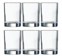 ARCOROC PRINCESA Caja 6 Vasos Bajos Vidrio 22CL Transparente Brillo Fabricado en Francia Reciclable Transparent