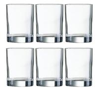 Arcoroc Set de 6 vasos bajos Princesa de vidrio 22 cl