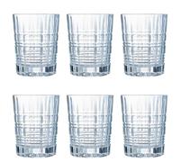 Arcoroc Set de 6 vasos bajos Brixton de vidrio 35 cl | Transparente, Vidrio, formato bajo, acabado brillo, 6 piezas