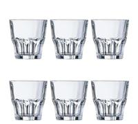 Arcoroc Set de 6 vasos bajos Granity de vidrio 20 cl | Transparente, Vidrio, formato bajo, acabado brillo, 6 piezas