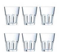 Arcoroc Set de 6 vasos bajos Granity de vidrio 35 cl | Transparente, Vidrio, formato bajo, acabado brillo, 6 piezas
