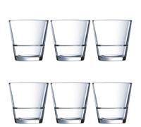 Arcoroc Set de 6 vasos bajos Stack Up de vidrio 21 cl