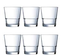 Arcoroc Set de 6 vasos bajos Stack Up de vidrio 32 cl