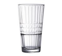 ARCOROC STACK'UP CROSS Caja 6 Vasos Altos Vidrio 35CL Transparente Con relieve Fabricado en Francia Apilable Transparent 35 c.l.