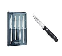 Arcos 378 Juego Chuleteros, Acero Inoxidable + Maitre, Cuchillo Verduras, Acero Inoxidable Nitrum 100 Mm, Mango Polipropileno Negro