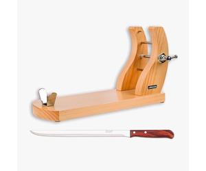 Arcos Accesorios - Pack Soporte Jamonero + Cuchillo Jamonero + Funda Jamón - Color Marrón claro