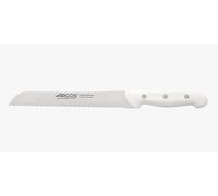 Arcos Artika Cuchillo Panero Acero Inoxidable NITRUM Serrado 210 mm - Mango Polipropileno Blanco - Alta Durabilidad y Corte Preciso - Serie Artika