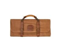 ARCOS Bolsa cuchillos Arcos| Bolsa cuchillos cocina profesional Arcos | Estuche profesional porta cuchillos Arcos| 10 pzas | 42 cm largo | Asa para transportar| Cuero color miel| Hebilla ajustable