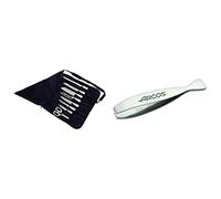 Arcos Bolsas para Cuchillos, Bolsa para Cuchillos con Capacidad para 8 Piezas, 100% Poliester 500 x 510 mm, Color Negro + Gadgets Profesionales Pinza para Pescado, Acero Inoxidable