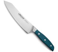 ARCOS Brooklyn - Cuchillo Santoku Rocking (190 mm) - Acero Inoxidable Forjado Nitrum® - Mango de Micarta Azul - 191623