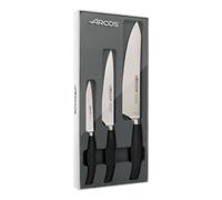 Arcos Set de cuchillos de cocina Serie Clara, 3 piezas, acero inoxidable Nitrum, mango POM negro