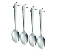 Arcos Cucharas de Mesa Acero Inoxidable 18/10, Juego de 3 Piezas, Monoblock 200 mm, Serie Toscana, Ideal para Comedor, Color Plata (Paquete de 4)