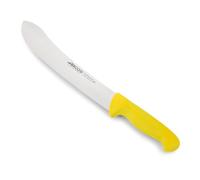 Arcos Cuchillo Carnicero Acero Inoxidable Nitrum 250 mm | Cuchillo resistente de uso pesado con sistema europeo de identificación. Mango de polipropileno. Serie 2900. Amarillo.