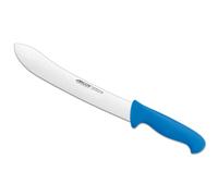Arcos Cuchillo carnicero Acero Inoxidable Nitrum. Cuchillo cocina profesional para cortar carne, pescado y verduras. Mango ergonómico polioximetileno. Serie 2900. Color azul. Blue