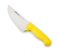 Arcos Cuchillo Carnicero Ancho Acero Inoxidable Nitrum 170 mm | Mango inyectado en polipropileno. Serie 2900. Color amarillo.