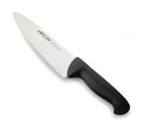 Arcos Cuchillo Cheferies 2900 - Hoja Acero Inoxidable Nitrum 8", Mango Polipropileno Negro, Plata,istema Identificación Color - Cuchillo Cocina Resistente y Higiénico (7")