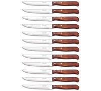 Arcos Cuchillo Chuletero de 4 Pulgadas con Hoja de 105mm en Acero Inoxidable y Mango de Madera. Cuchillo para Carne Apto para Lavavajillas. Serie Latina. Color Marrón
