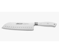 Arcos Cuchillo Santoku Riviera Blanc 233524 – Acero Nitrum, hoja 18 cm – Mango POM blanco
