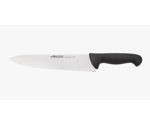 Arcos Cuchillo Cocinero Acero Inoxidable Nitrum 250 mm | Hoja serrada. Mango inyectado en polipropileno. Serie 2900. Color negro.