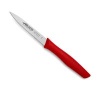 Arcos Cuchillo Mondador Serrado 100 mm - Acero Inoxidable NITRUM para Mayor Durabilidad y Corte Preciso - Mango Ergonómico Polipropileno Rojo - Serie Nova