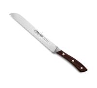 Arcos Cuchillo para pan con Hoja Acero Inoxidable Nitrum 200 mm. Obtenga una gran variedad cortes parau comida. Cuchillo ideal para uso doméstico diario. Serie Natura. Color marrón. Brown