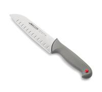 Arcos Cuchillo Santoku Colour Prof 245400 – Hoja Acero NITRUM 180 mm, Alvéolos, Mango ergonómico