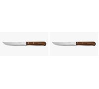 Arcos Cuchillo utilitario de la Serie Latina - 5'' con Hoja Acero Inoxidable Nitrum y mango madera pack marrón - La tradicióne encuentra con la durabilidad. (Paquete de 2)