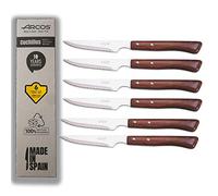 Arcos | cuchillos chuleteros cuchillo madera cuchillo chuletero | 6 Piezas | juego cuchillos carne | cuchillos mango madera | Envase Eco | Fabricado en España