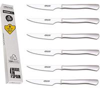 Arcos Cuchillos Chuleteros cuchillos chuleteros acero inoxidable filo liso juego cuchillos chuleteros | 6 PZAS cuchillo chuletero | Hoja 110 mm |cuchillos carne Envase Eco