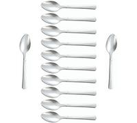 Arcos Cuchillos de Mesa Caja de 12 uds Cuchara de Postre Cuchara de Mesa, Monoblock de una pieza de Acero Inoxidable 18/10 y 150 mm, Color Plata (12 uds)