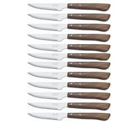 Arcos Cuchillos de Mesa Caja de 12 uds Cuchillo Chuletero Cuchillo de Mesa, Hoja de Acero Inoxidable NITRUM 105 mm, Mango de Nylon, Color Marrón (12 uds)
