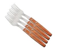 Arcos Cuchillos de Mesa de Acero Inoxidable 18/10 - Tenedor de 200 mm con Mango de Madera Comprimida - Ideal para Uso Diario - Serie C (Paquete de 4)
