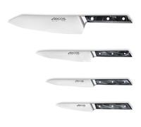 ARCOS Eclipse - Set de 4 Cuchillos de Cocina - Acero Inoxidable Forjado Nitrum® - Mango de Acrílico Negro Nacarado