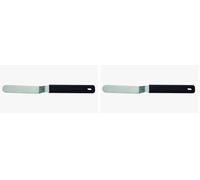 ARCOS Espátula de Cocina para Emplatado en Acero Inoxidable 90 x 200 Mm. Accesorio para Emplatar Tartas, Lasañas y Postres con Mango Ergonómico de Polipropileno Negro (Paquete de 2)