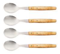 ARCOS Forest Chopo - Cuchara de Mesa (100 / 206 mm) - Acero Inoxidable 18/10 - Mango Marrón de Madera de Chopo - PACK 4