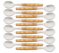ARCOS Forest Chopo - Cuchara de Postre (70 / 150 mm) - Acero Inoxidable 18/10 - Mango Marrón de Madera de Chopo - PACK 12