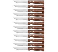 ARCOS Forest - Cuchillo Churrasco / Chuletero (110 mm) - Acero Inoxidable Nitrum® - Mango de Madera de Haya - PACK 12