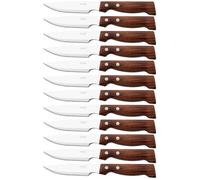 ARCOS Forest - Cuchillo Churrasco / Chuletero (120 mm) - Acero Inoxidable Nitrum® - Mango de Madera de Haya - PACK 12