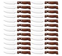 ARCOS Forest - Cuchillo Churrasco / Chuletero (120 mm) - Acero Inoxidable Nitrum® - Mango de Madera de Haya - PACK 24