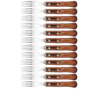ARCOS Forest - Tenedor Churrasco / Chuletero (90 / 206 mm) - Acero Inoxidable 18/10 - Mango de Madera de Haya - PACK 12