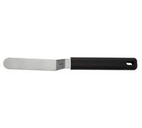 Arcos Gadgets Profesionales - Caja de 6 uds Espátula de Cocina - Acero Inoxidable 90 x 20 mm - Mango de Polipropileno Color Negro (6 pcs)