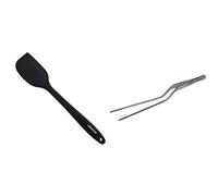 Arcos Gadgets Profesionales, Lengua de Silicona, Tamaño 280 mm, Mango de Metal Color Negro & Gadgets Profesionales, Pinzas para Emplatar, Acero Inoxidable 200 mm, Color Gris