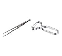 Arcos Gadgets Profesionales, Pinzas para Emplatar, Acero Inoxidable 300 mm, Color Gris & Gadgets Profesionales, Pelador de Frutas Pelador de Verdura, Acero Inoxidable Cromado, Color Plata, 110 mm