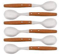 ARCOS Gregorio - Cuchara de Mesa (98 / 206 mm) - Acero Inoxidable 18/10 - Mango de Madera de Haya Comprimida - PACK 6