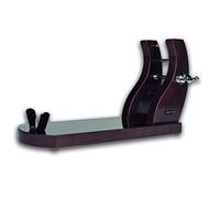 ARCOS Jamonero Madera de Pino Lacada Herrajes Metálicos Caoba | Soporte de jamón elegante con herrajes metálicos. Base de corte 500 x 280 x 180 mm, color caoba.