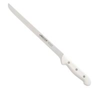 Arcos jamonero Profesional | Cuchillo jamonero jamonero Inoxidable Nitrum | Mango Blanco | Cuchillo Jamon iberico | Serie Artika| Hoja Flexible y Filo Liso | 275 mm | Acero Inoxidable