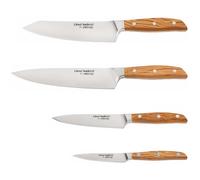 ARCOS José Andrés - Set de 4 Cuchillos de Cocina - Acero Inoxidable Forjado Nitrum® - Mango de Madera Natural de Encina