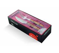 Arcos Set chuletero Serie Mesa - 6 cuchillos y 6 tenedores - Acero inoxidable, mango marrón