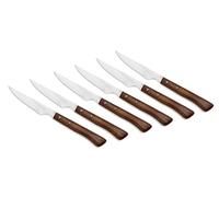 Arcos Juego cuchillos chuleteros Mesa 372000 Monoblock Acero inox 11 cm mango madera haya 6 pz